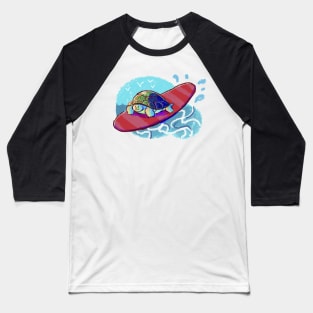 Surfing Turtle Baseball T-Shirt